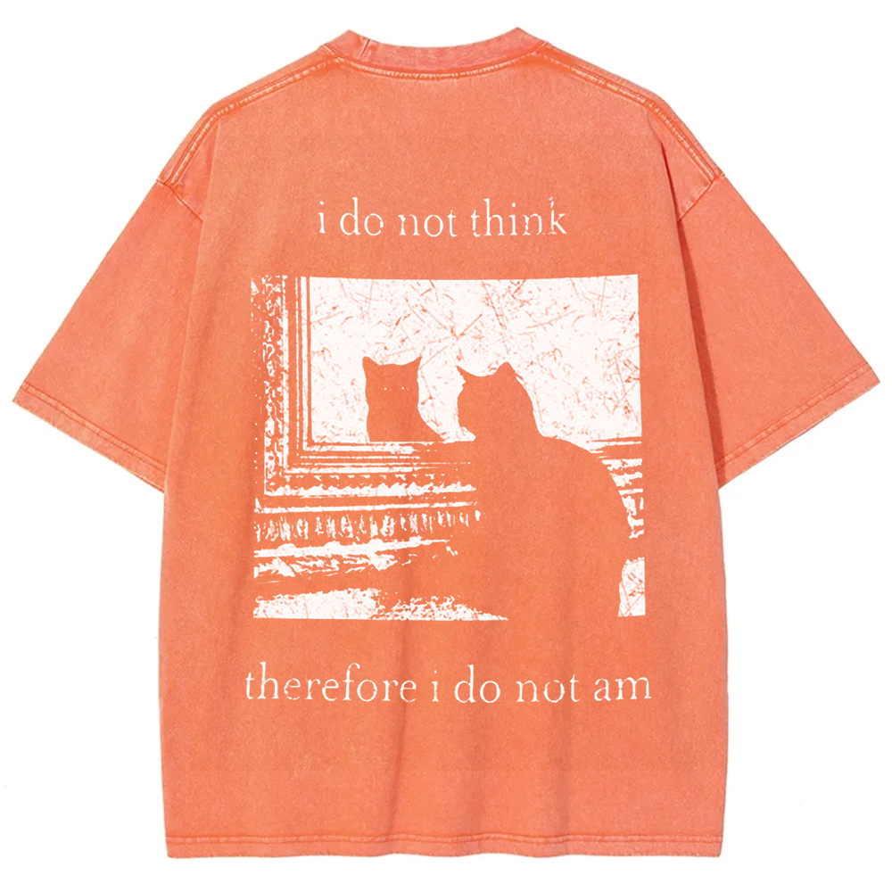 Unisex Vintage I do not think therefor I do not am Funny Cat t-Shirt