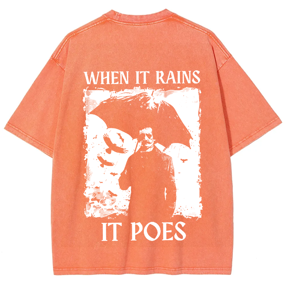 Unisex Vintage Edgar Allan Poe Musicians When It Rains It Pours t-Shirt