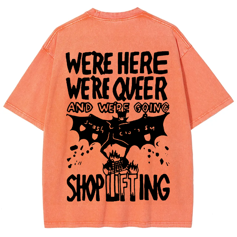 Unisex Vintage  We are Here， We are  Queer t-Shirt