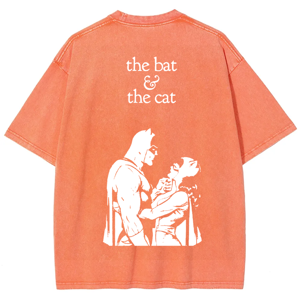 Unisex Vintage  Batman & Cat Woman comic art t-Shirt