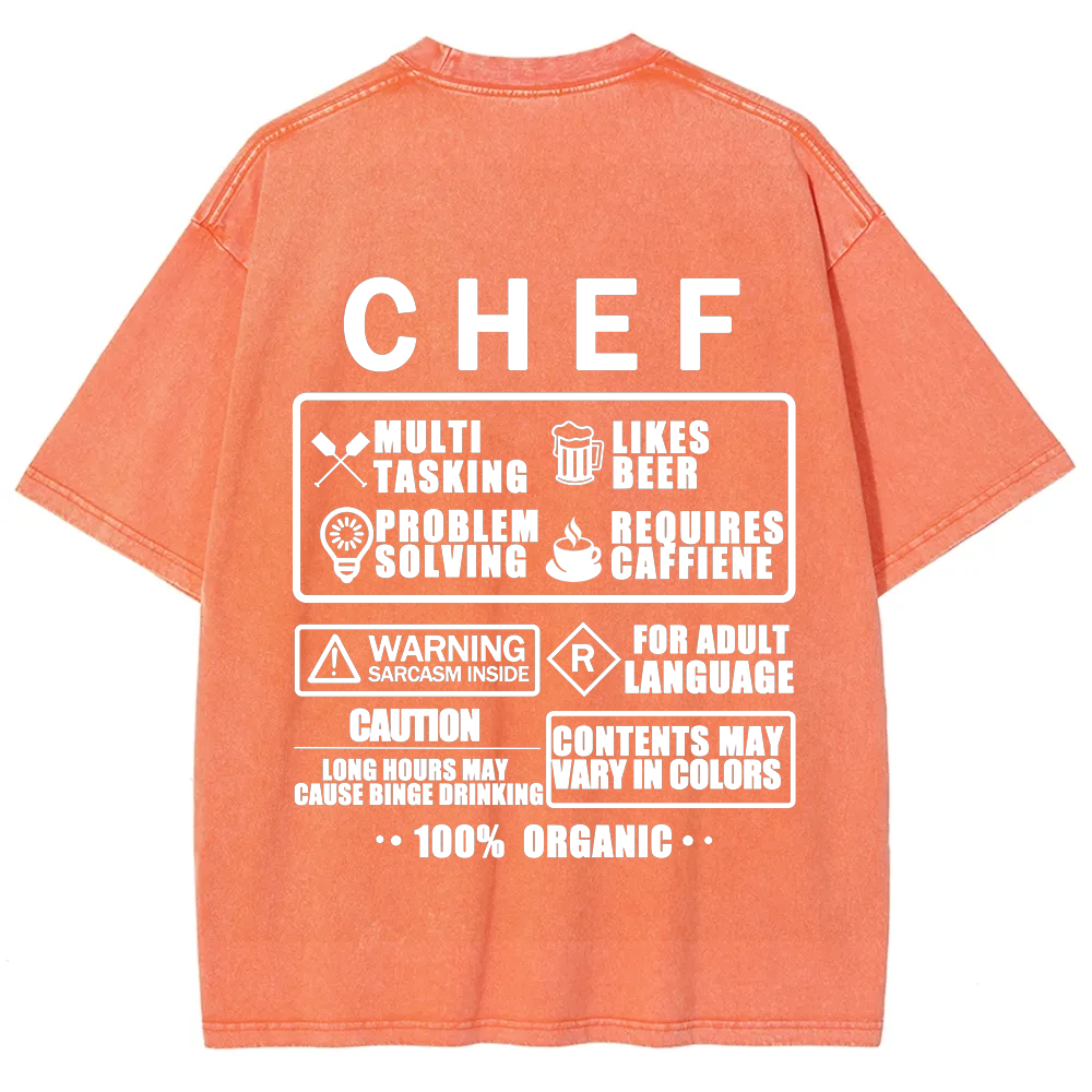 Chef Unisex Fit Washed T-Shirt
