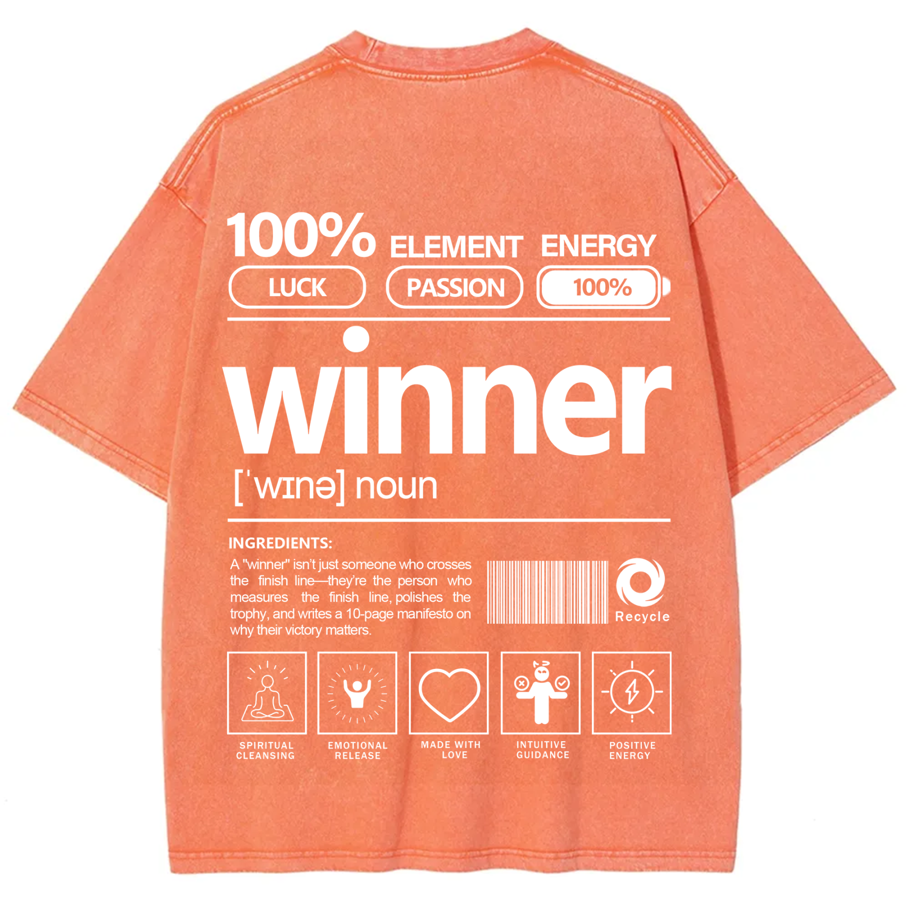Winner Unisex Fit Washed T-Shirt