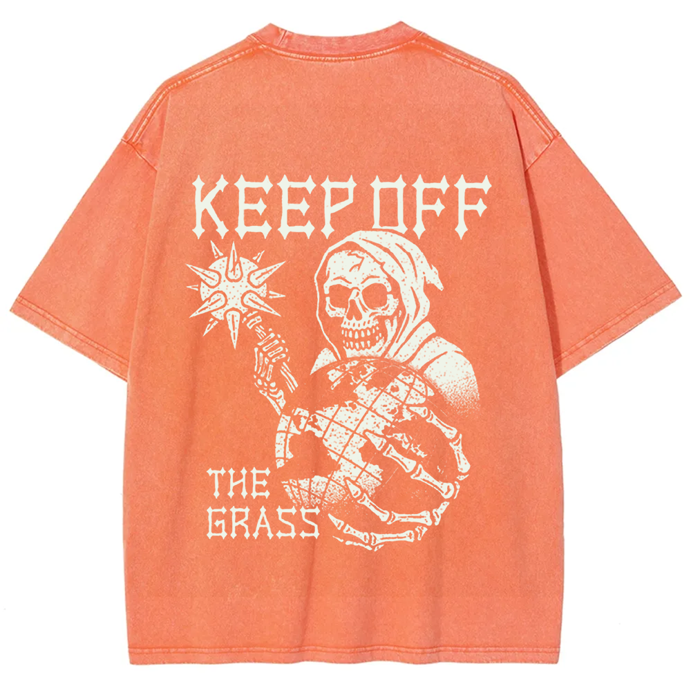 Unisex Vintage Keep Off The Grass Skull t-Shirt
