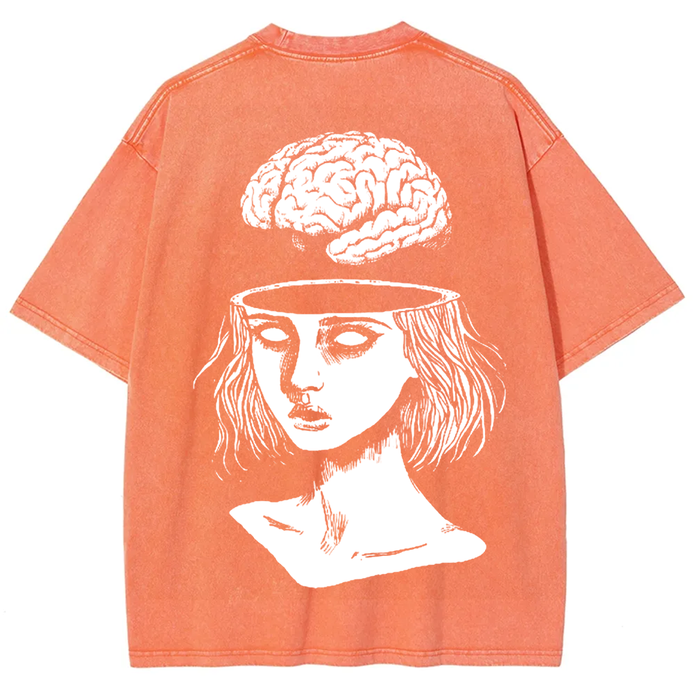 Unisex Vintage  Brain Escape Horror Art  t-Shirt