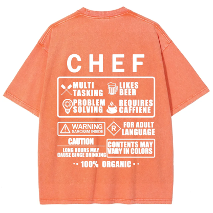 Chef Unisex Fit Washed T-Shirt
