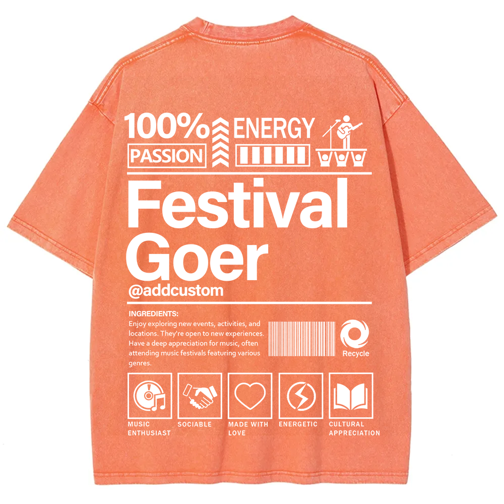 Festival Goer Custom Unisex Fit Washed T-Shirt