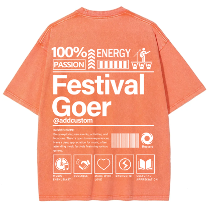 Festival Goer Custom Unisex Fit Washed T-Shirt