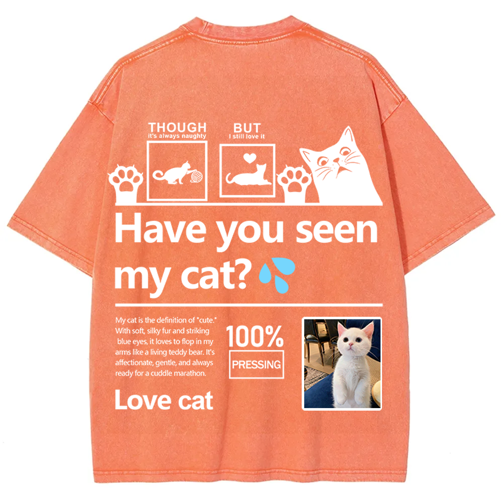 Cat Trick Customized Unisex Fit Washed T-Shirt