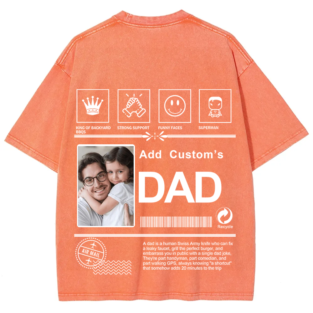 DAD Custom Unisex Fit Washed T-Shirt