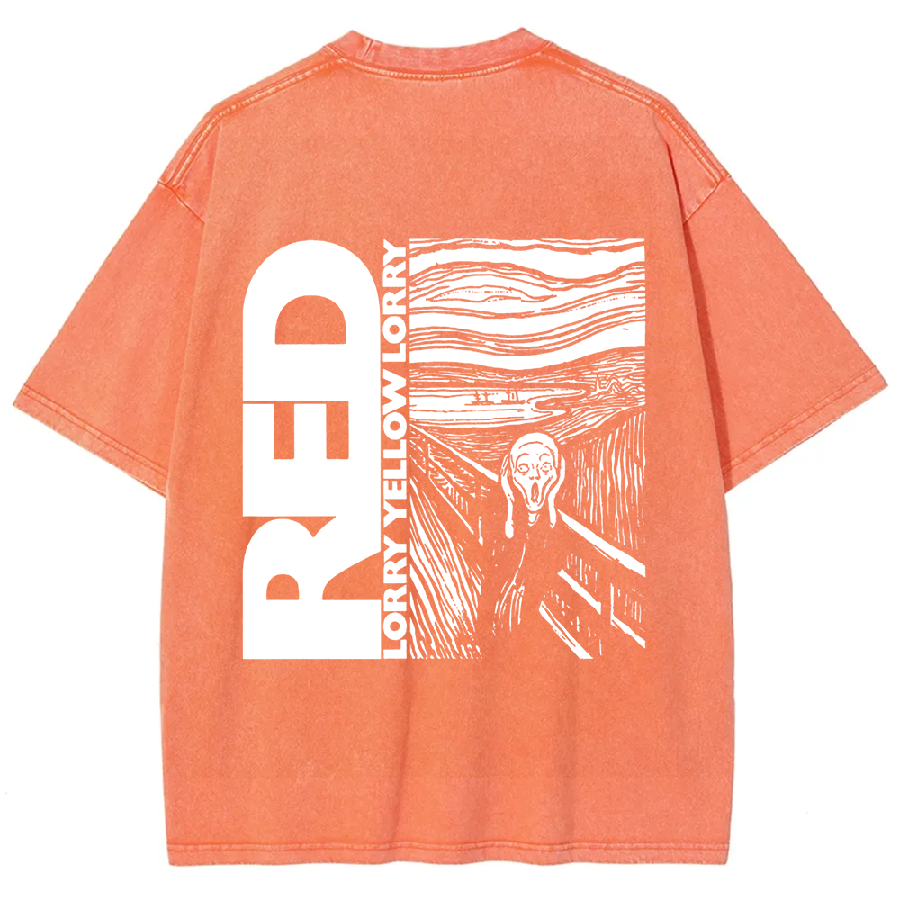 Unisex Vintage  Red Lorry Yellow Lorry Band t-Shirt