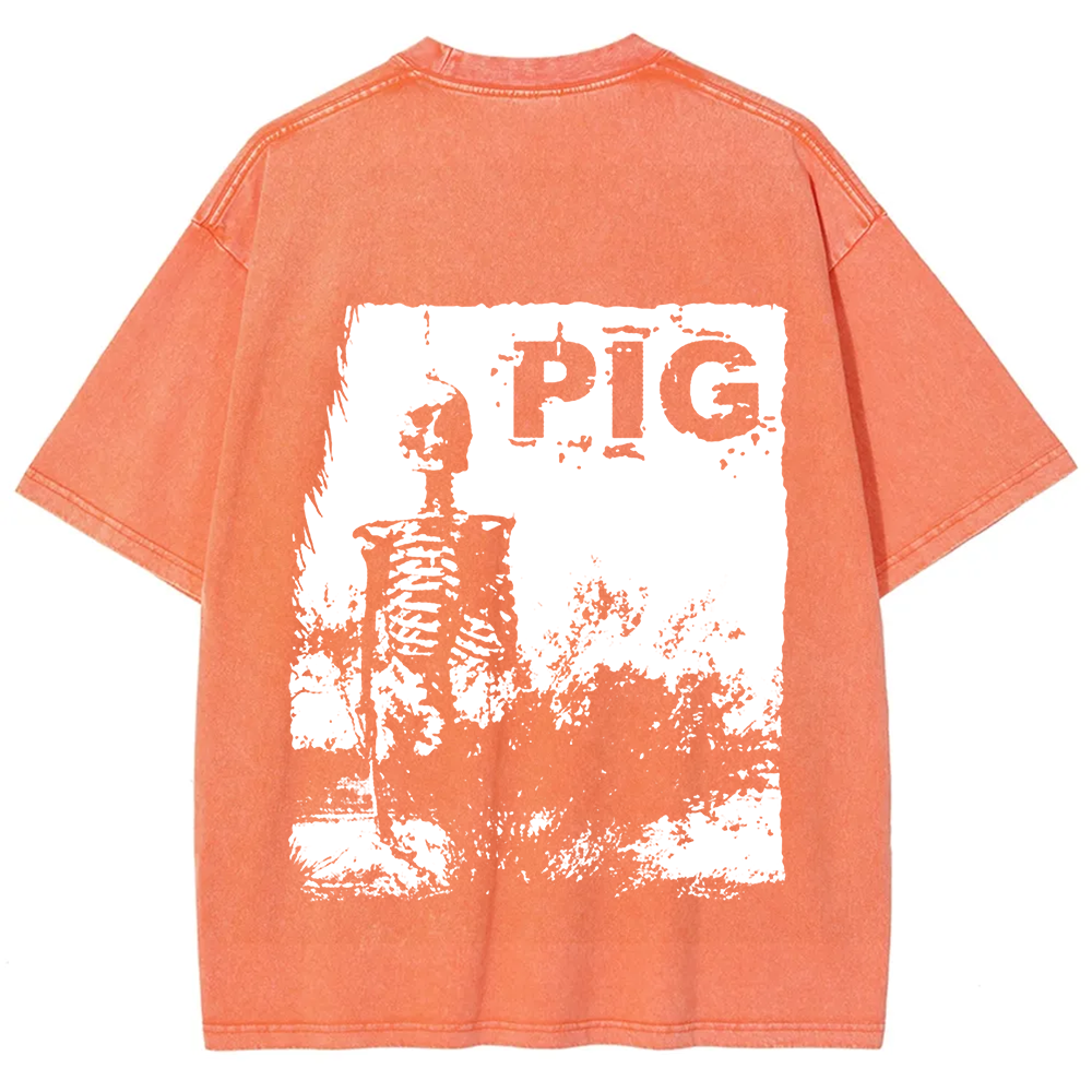 Unisex Vintage Pig Horror Movie t-Shirt