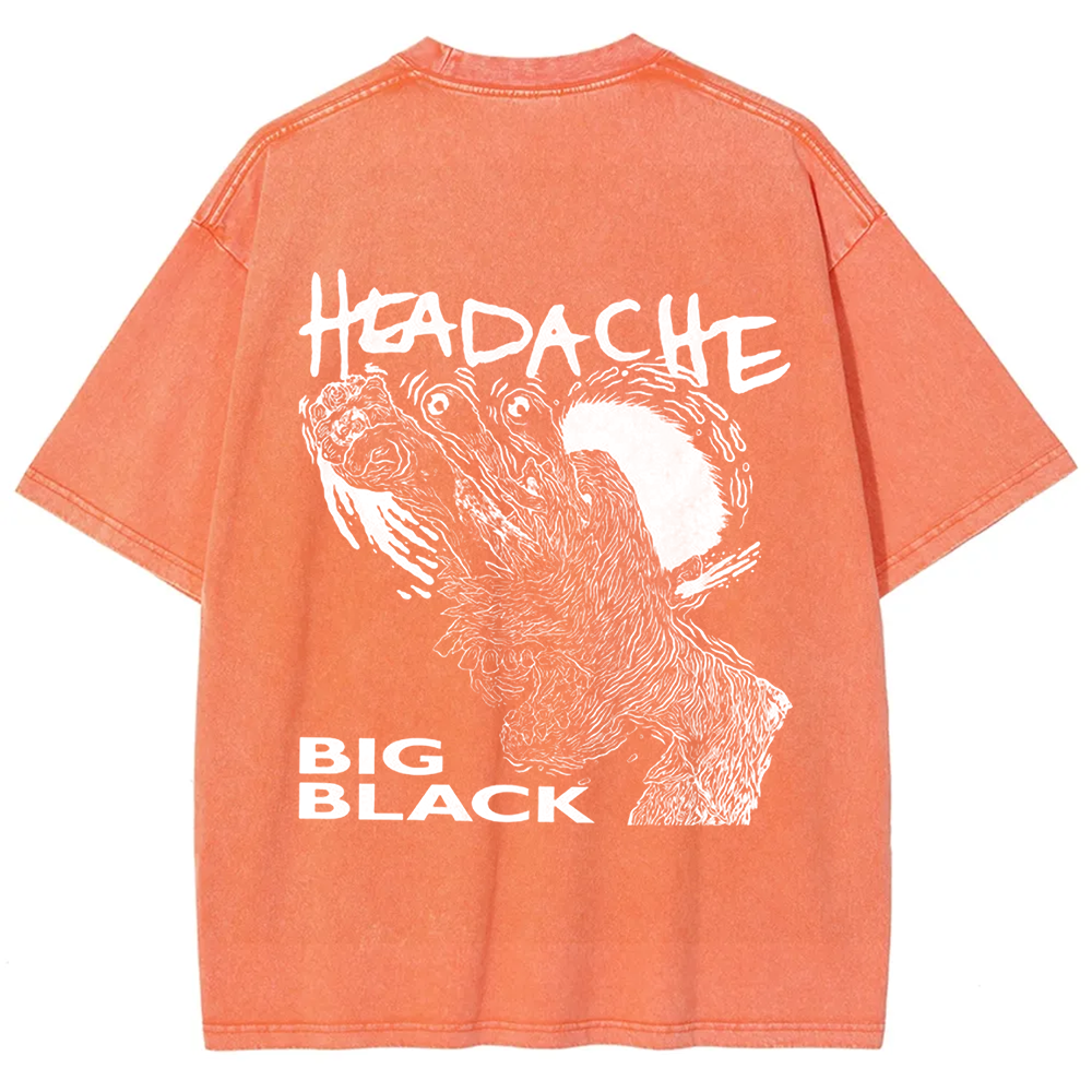Unisex Vintage  Big Black Headache Song Music t-Shirt