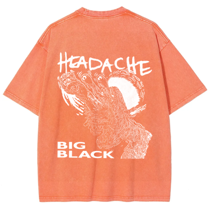Unisex Vintage  Big Black Headache Song Music t-Shirt