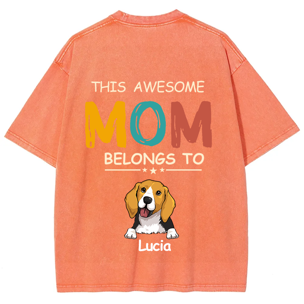 This Awesome Mom/Dad Belongs To - Personalized Custom Unisex  T-shirt