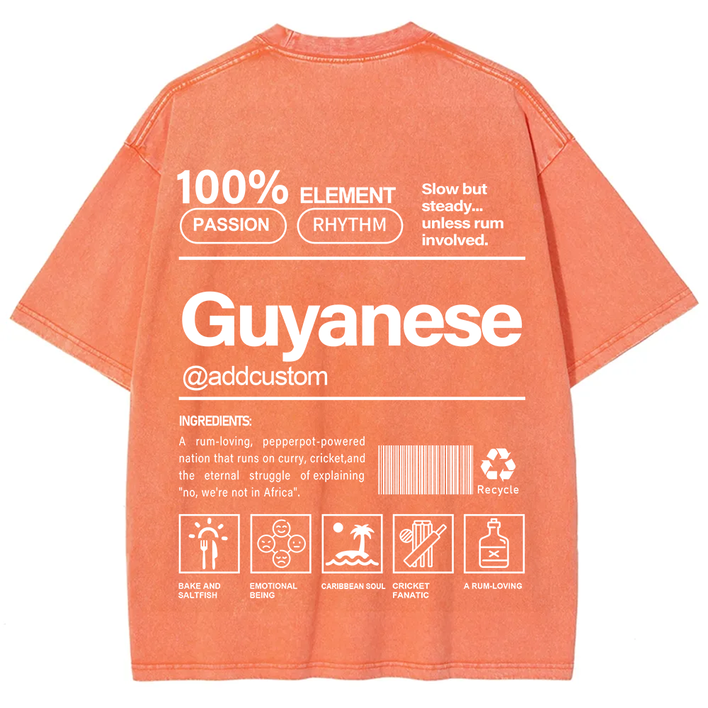 Guyanese Addcustom Unisex Fit  Washed T-Shirt