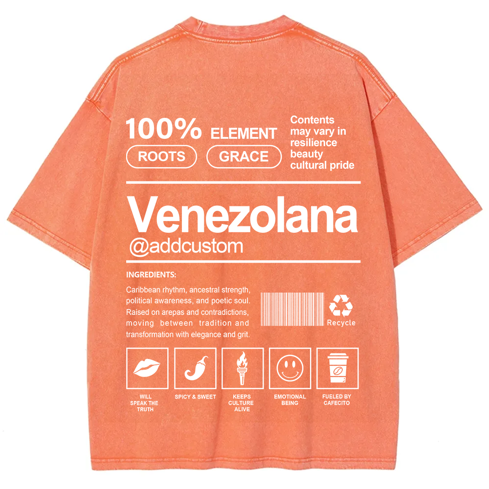 Venezolana Addcustom Unisex Fit  Washed T-Shirt