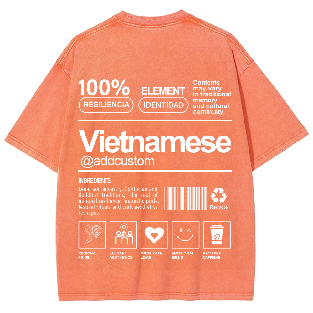 Vietnamese Addcustom Unisex Fit  Washed T-Shirt