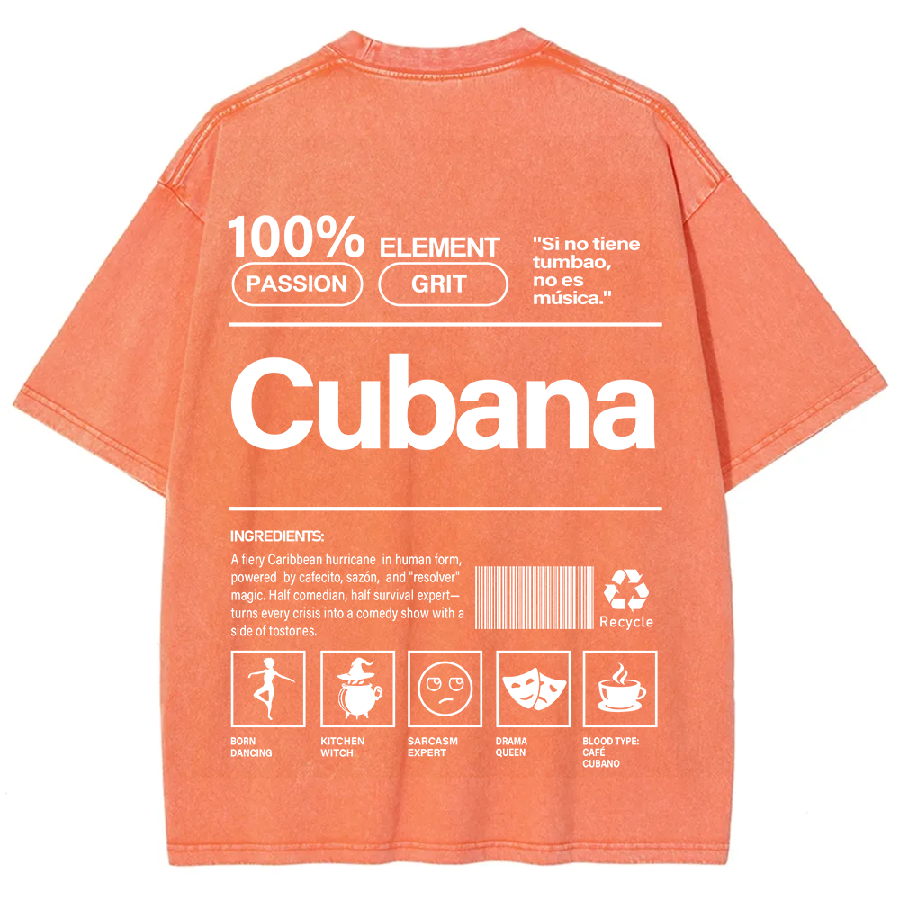 Cubana Unisex Fit  Washed T-Shirt