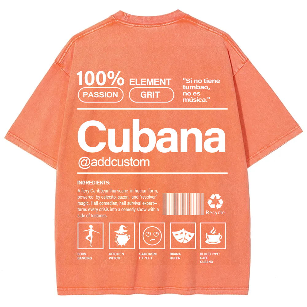 Cubana Addcustom Unisex Fit  Washed T-Shirt