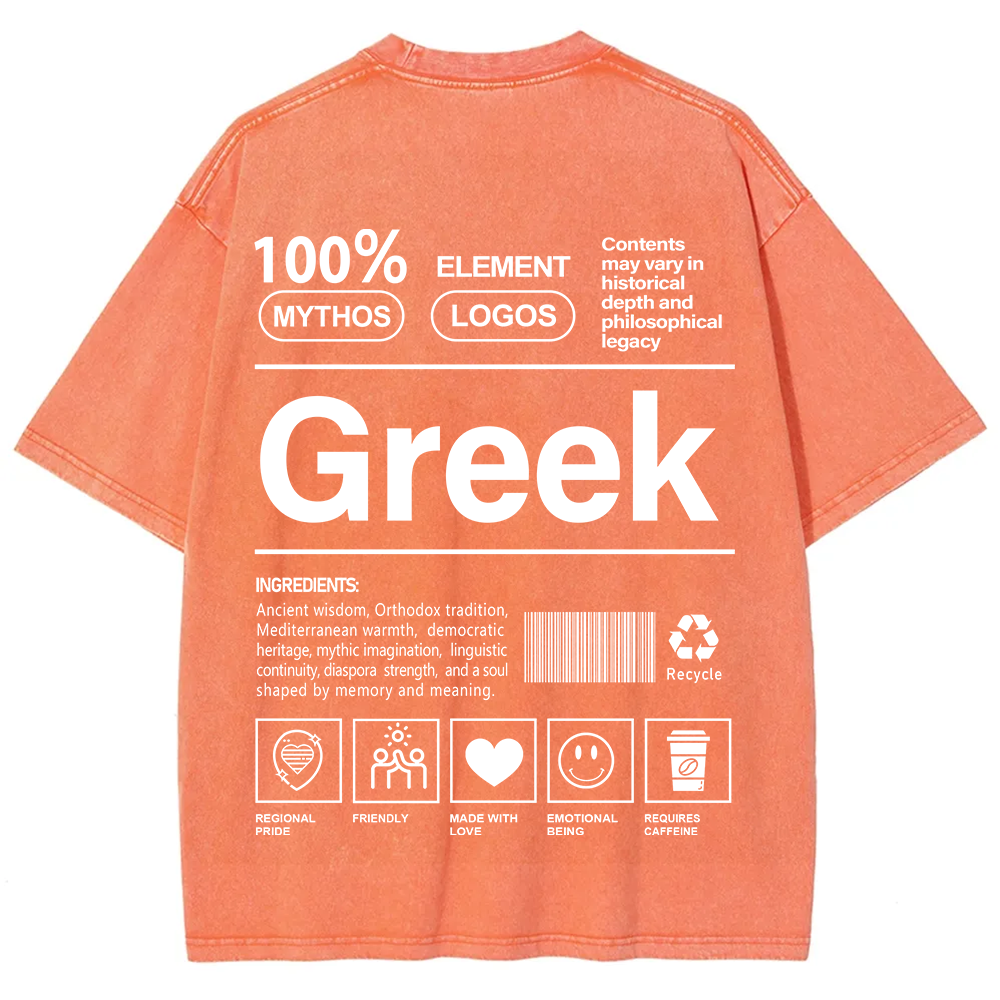 Greek Unisex Fit  Washed T-Shirt