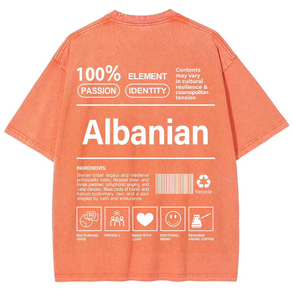 Albanian Unisex Fit  Washed T-Shirt