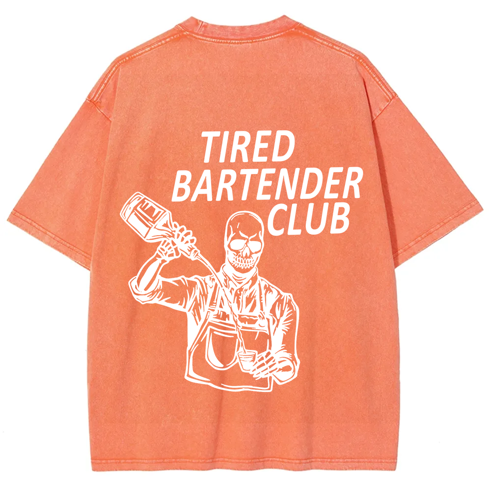 Tired Bartender Club Unisex Fit  Washed T-Shirt