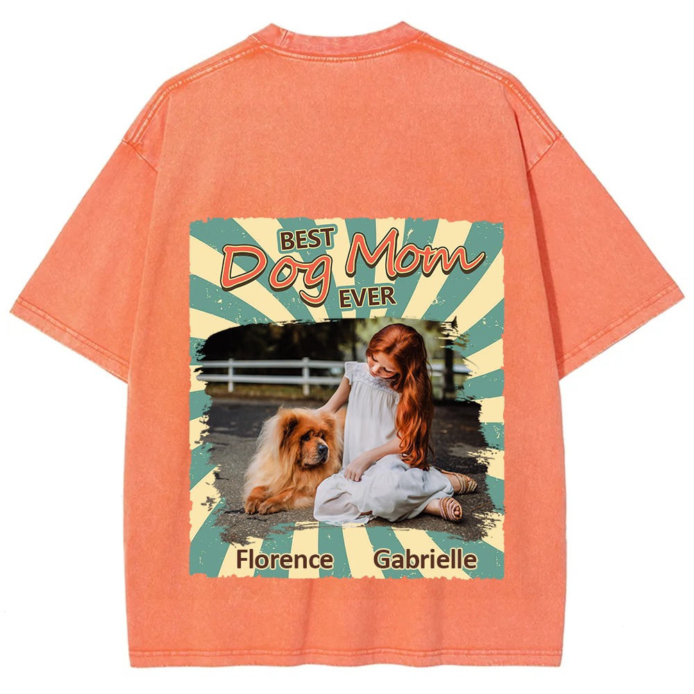 Retro Funny Dog Shirt Photo- Personalized Custom Unisex Fit Washed T-Shirt wearishow