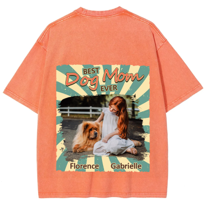 Retro Funny Dog Shirt Photo- Personalized Custom Unisex Fit Washed T-Shirt wearishow