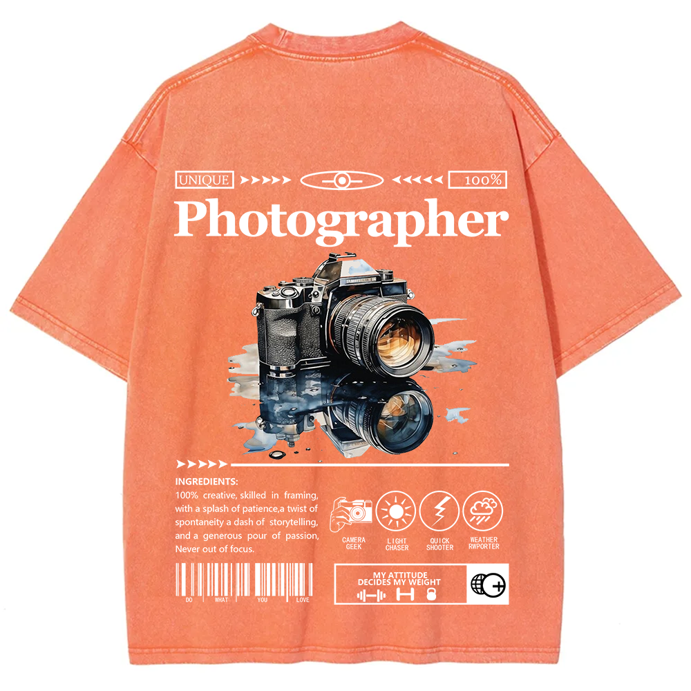 Photographer Unisex Fit Washed T-Shirt