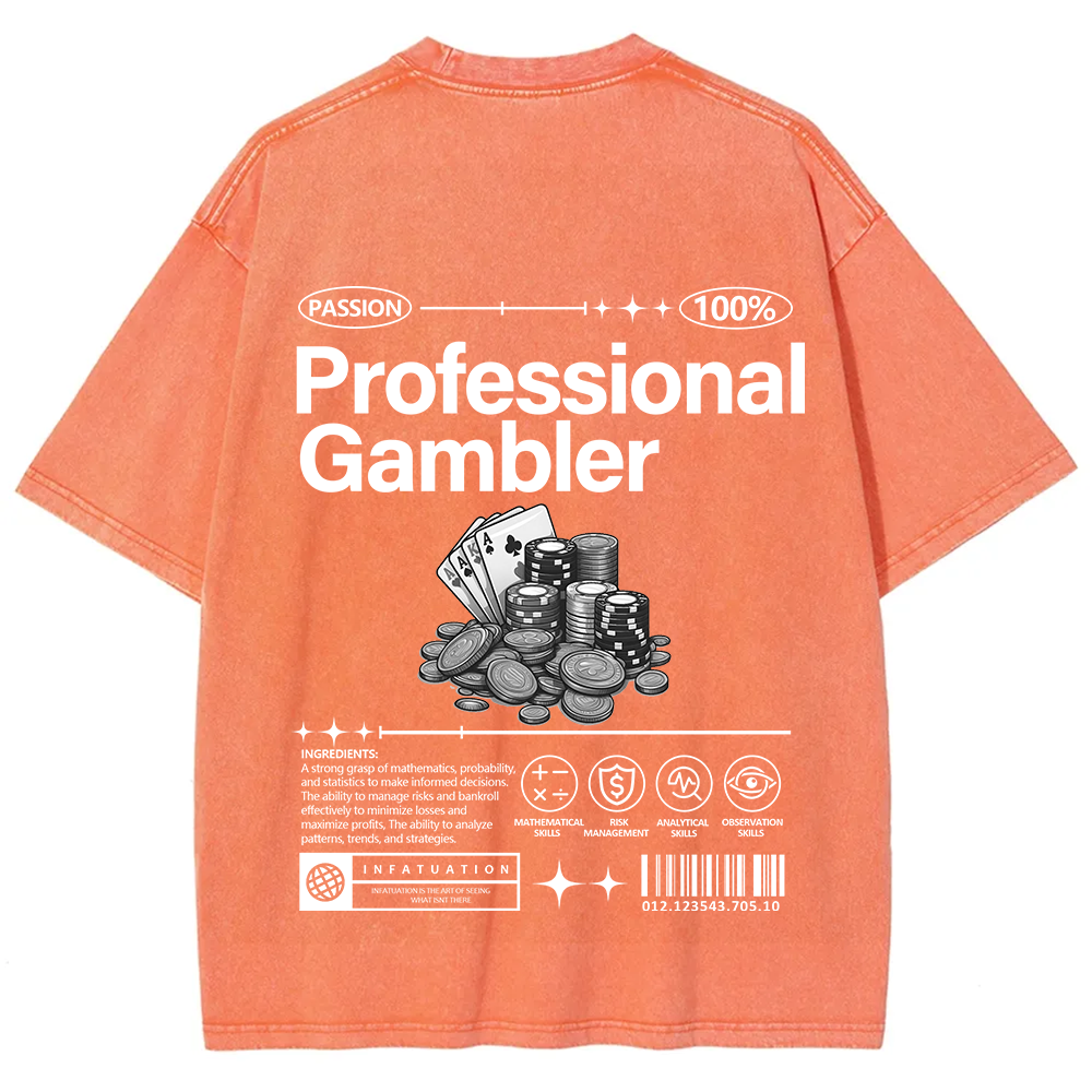 Professional Gambler Unisex Fit Washed T-Shirt
