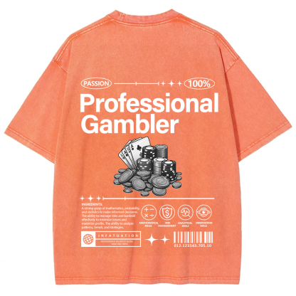 Professional Gambler Unisex Fit Washed T-Shirt