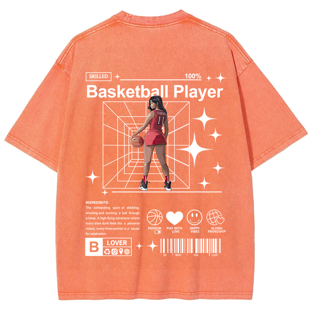 Basketball Player Unisex Fit Washed T-Shirt