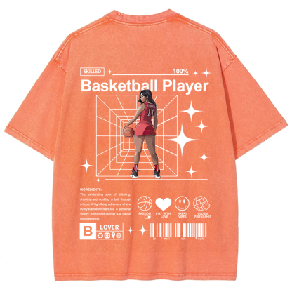 Basketball Player Unisex Fit Washed T-Shirt