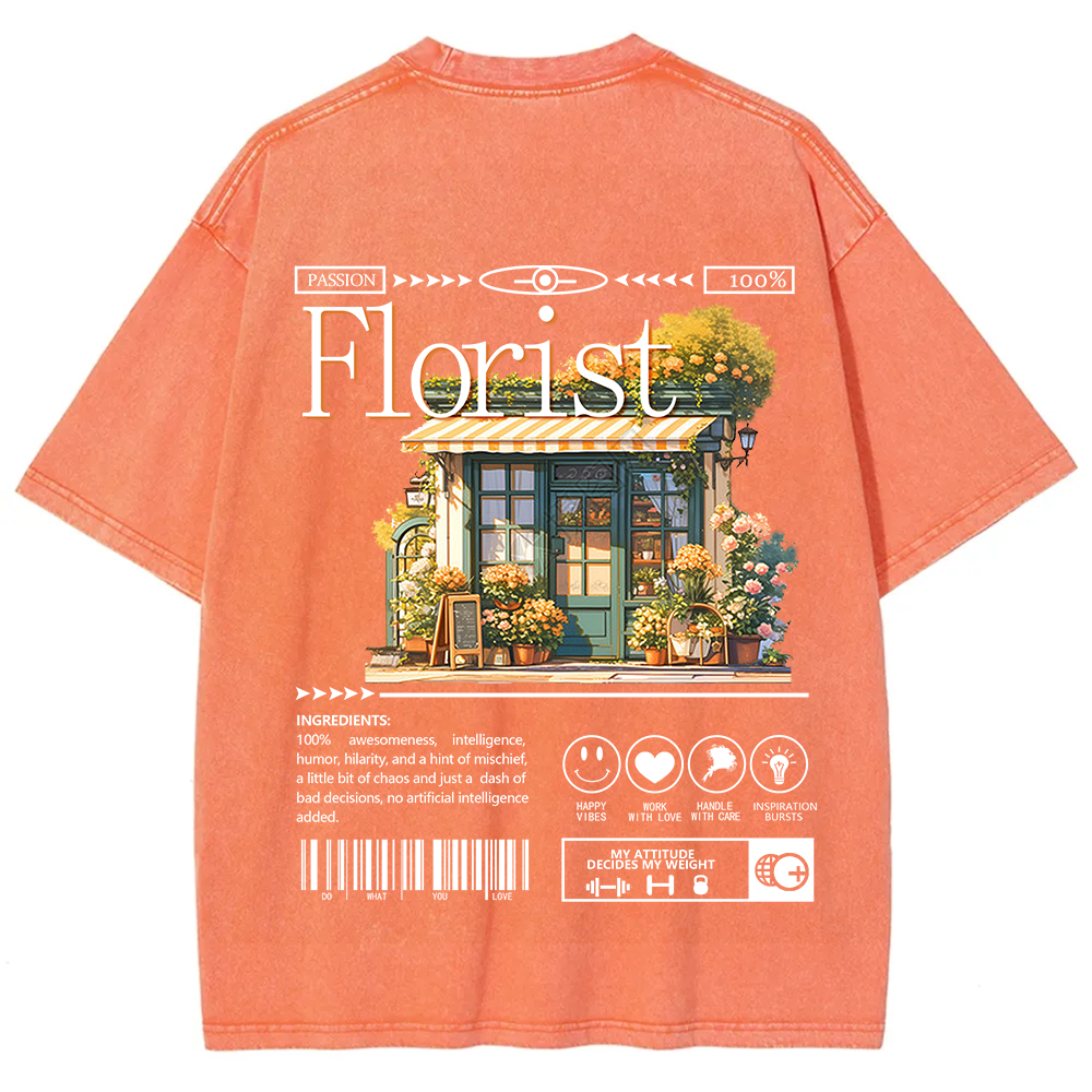 Florist Unisex Fit Washed T-Shirt