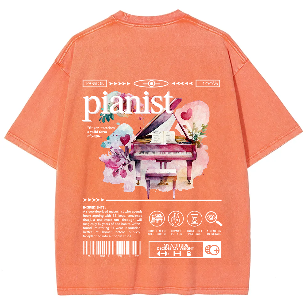 Pianist Unisex Fit Washed T-Shirt