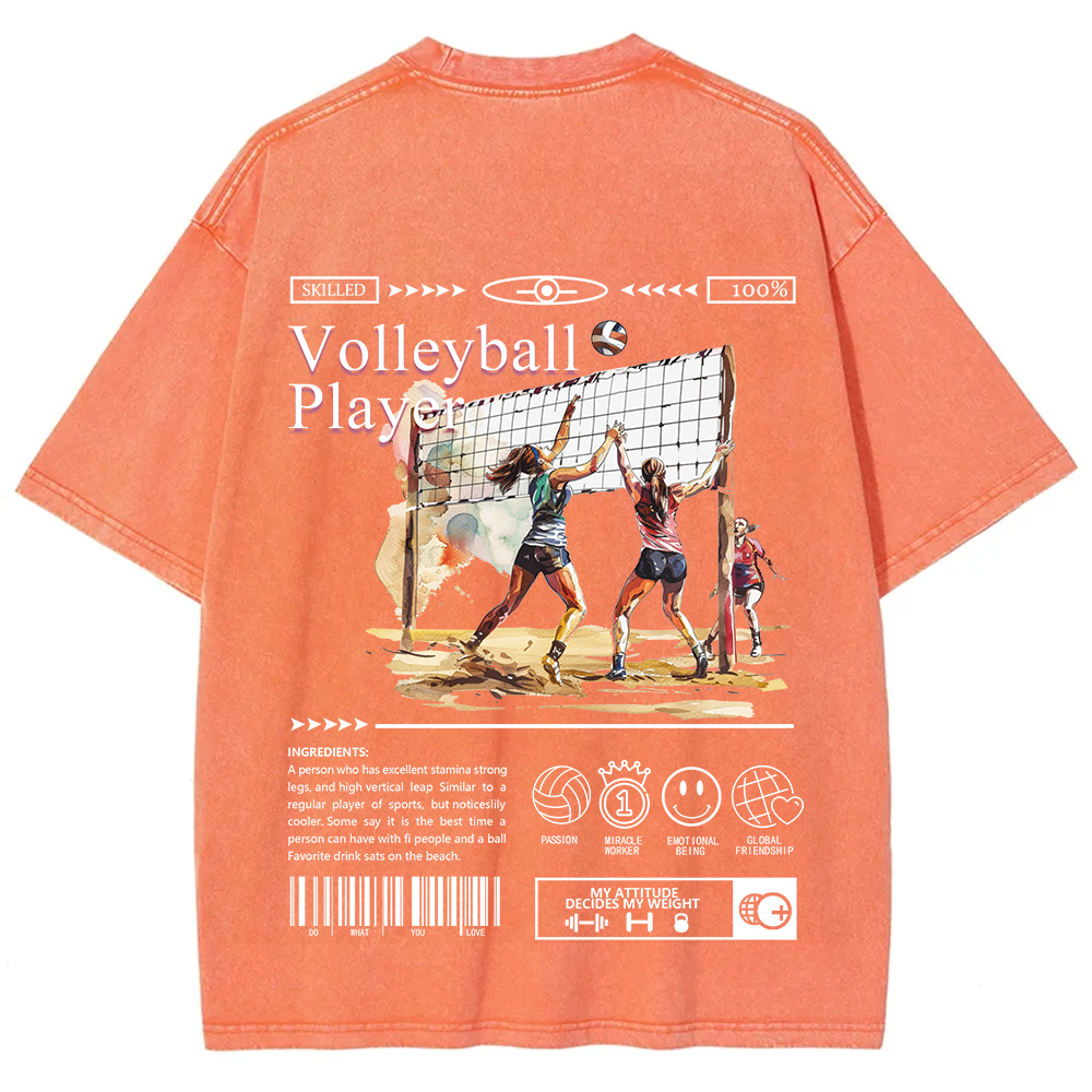 Volleyball Player Unisex Fit Washed T-Shirt