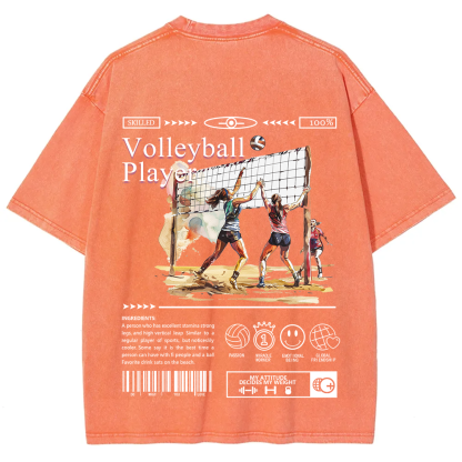 Volleyball Player Unisex Fit Washed T-Shirt