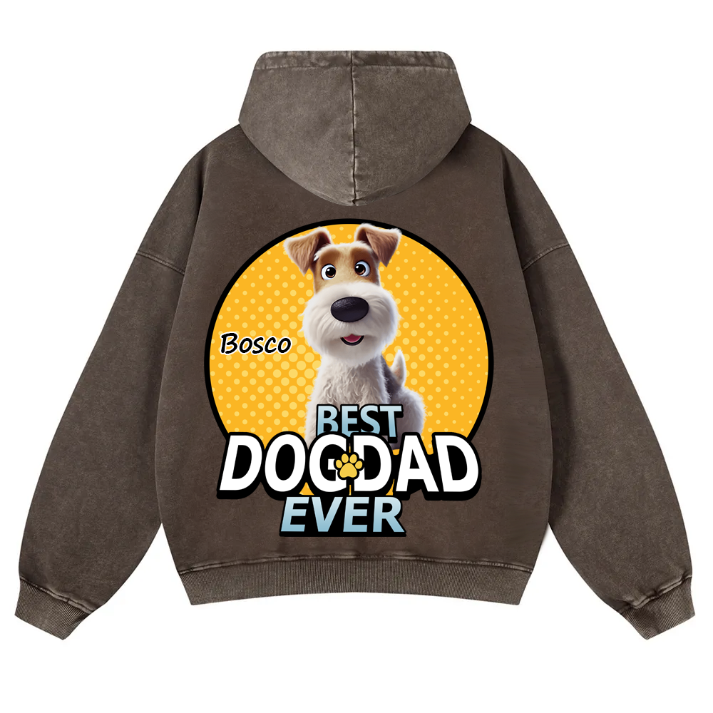 Best Dog Mom For Furry Kid - Personalized Custom Unisex Washed Hoodie wearishow