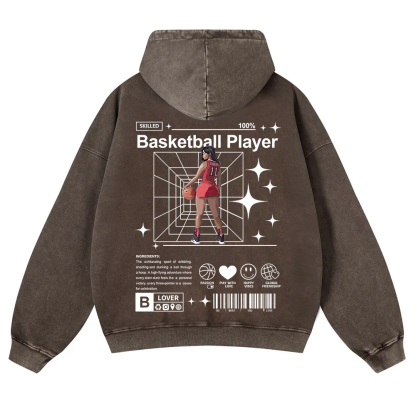 Basketball Player Washed Hoodie wearishow