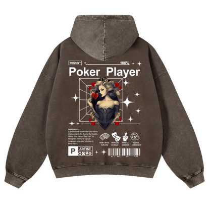 Poker Player  Washed Hoodie wearishow