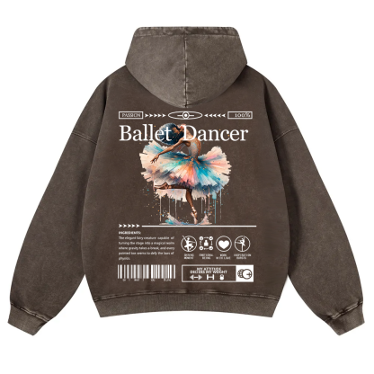 Ballet Dancer Washed Hoodie wearishow