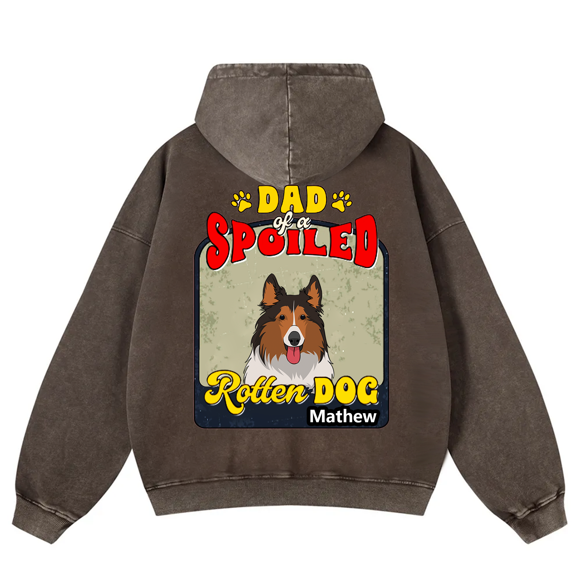 Spoiled Rotten Dog Named - Personalized Custom Unisex Washed Hoodie