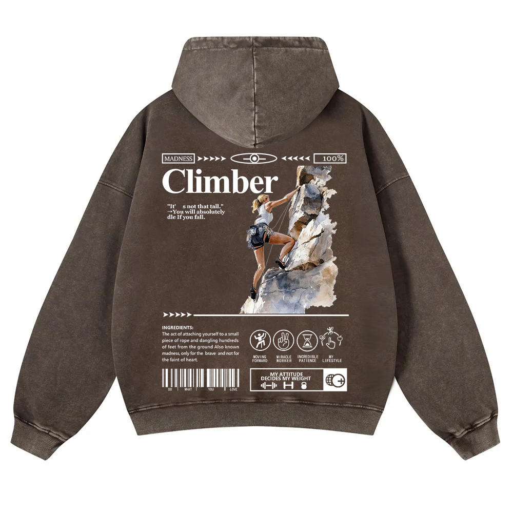 Climber Washed Hoodie wearishow