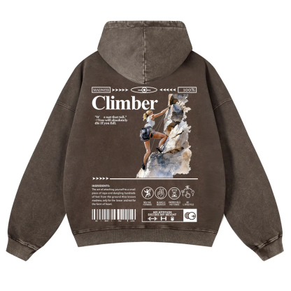 Climber Washed Hoodie wearishow