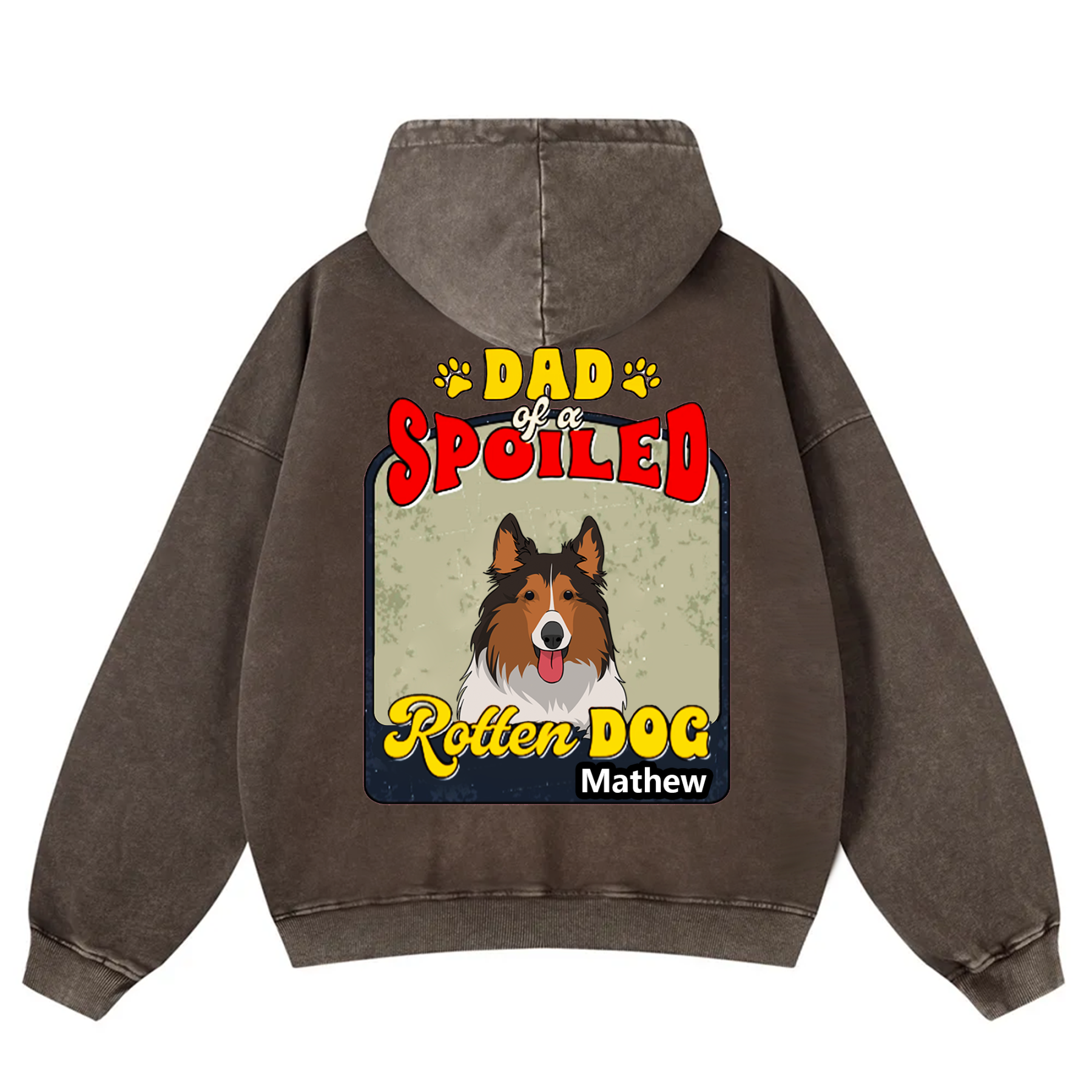 Spoiled Rotten Dog Named - Personalized Custom Unisex Washed Hoodie