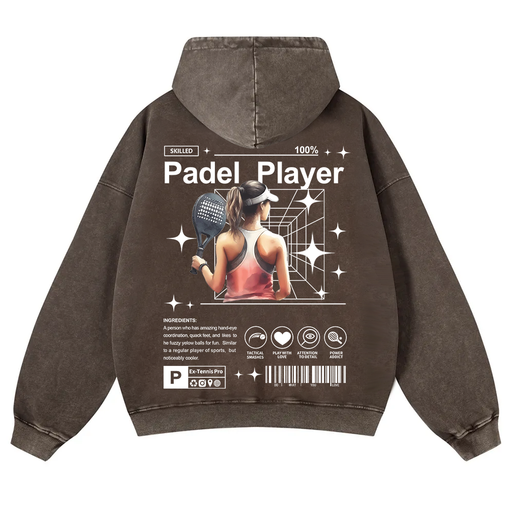 Padel Player Washed Hoodie wearishow