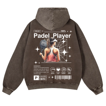 Padel Player Washed Hoodie wearishow