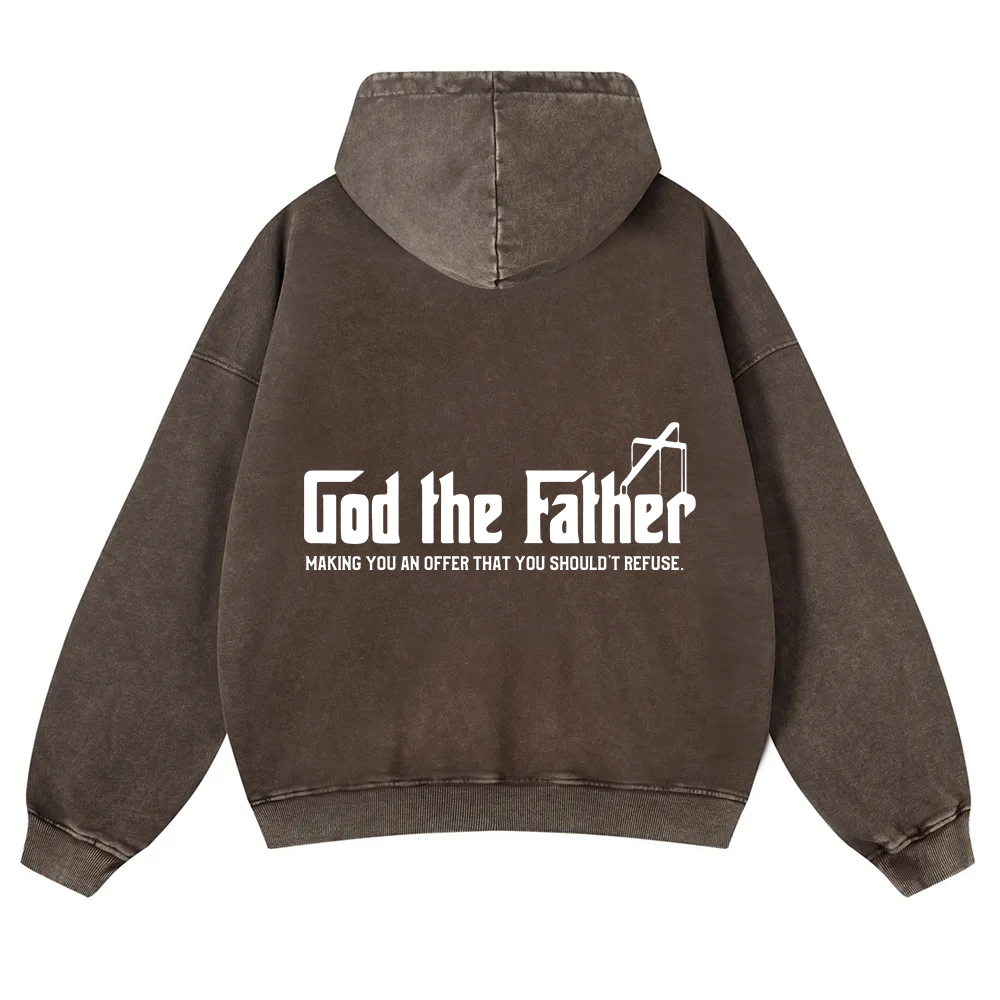 God The Father Christian Washed Hoodie wearishow