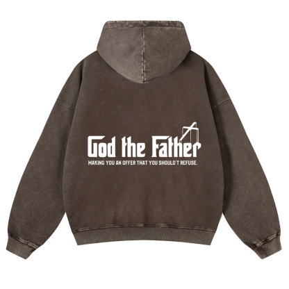 God The Father Christian Washed Hoodie wearishow