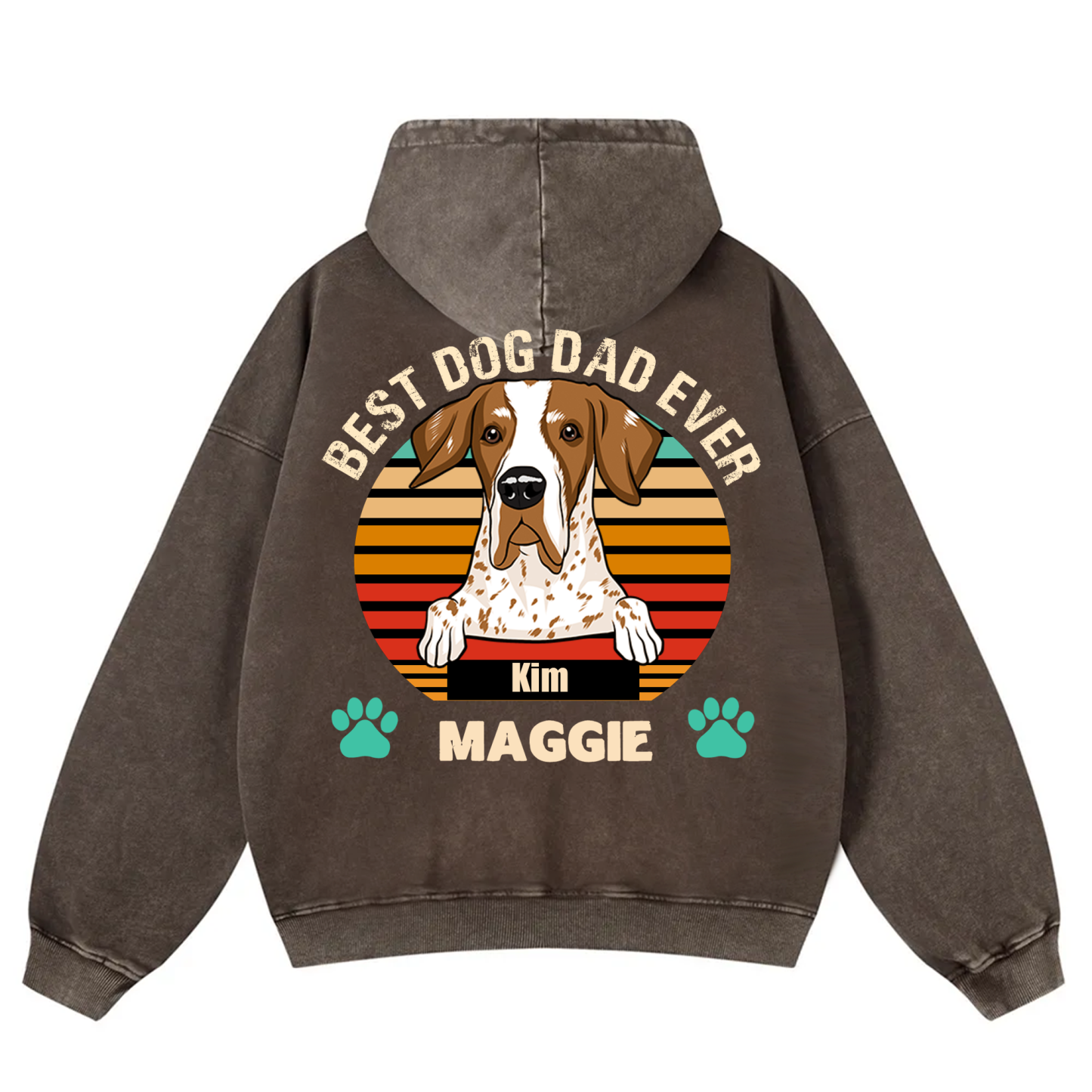Best Dog Mom and Dad Ever - Personalized Custom Unisex Washed Hoodie